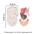Unicorn floral silicone mold for resin and fondant, size 6.2x11.3cm, weight approx 45g - Unicorn Floral (50-1821-B)