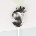 Elegante vela de cumpleaños número 9 gris metalizado con corona para tartas y decoración - 9 / 1 Pieza / Negro