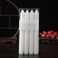 Set of 4 white 20cm classic taper candles smokeless dripless in transparent packaging - 2.2x20cm Long Taper Candle / 4Pcs Set / White