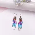 Elegante bunte Schmetterlingsflügel-Ohrhänger mit Strasssteinen für Damen Modeschmuck - Bronze - Regenbogen Strass