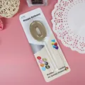 Vela de cumpleaños número 0 dorada para tarta en blíster para fiestas y eventos - Número 0 / Dorado