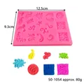 Pink silicone flower mold for chocolate fondant cake decoration and sample pieces - Scroll Pattern Small Flower Relief (50-1054) / 12.5cmx9.3cm / Pink
