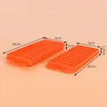 Orange rectangular plastic ice cube tray for baby food supplement about 70g weight - Double Layer Strip / Two-Piece Set / Orange