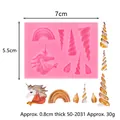 Unicorn horn and rainbow silicone mold for fondant and resin chocolate DIY crafts - Pink Rainbow Unicorn (50-2031-A)
