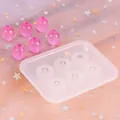 Siliconen mal voor DIY hars sieraden kralen met zes afgewerkte roze ovale kralen - Ovale Stijl (50-1360)