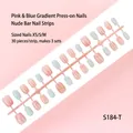 Set roze glitter en blauwe kunstnagels 30 stuks in maten XS S M modelnummer S184-T - S184-T
