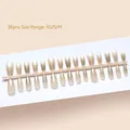 Ongles à presser dégradés de paillettes fait main 30 pièces pour salon de manucure professionnel - Glace Transparente Nude Or Pailleté (S265-T) / Pack de 30