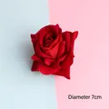 Cabeza de rosa roja artificial realista para decoración de pasteles, 7 cm de diámetro - Rosa Pequeña