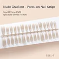 Bandes d'ongles à presser dégradé nude professionnel, lot de 30 pièces tailles S/M DIY - Glace Transparente Nude Dégradé Amande (S261-T) / Pack de 30