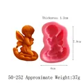 Angel figurine silicone mold for fondant, chocolate, and soap making, pink color - Cherub Angel Style (50-252-A) / 7.9x6x1.2cm