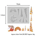 Unicorn themed silicone mold for fondant and resin crafts with measurements - White Rainbow Unicorn (50-2031-B)