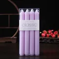 Set of 4 purple 20cm classic smokeless dripless taper candles for dinner parties - 2.2x20cm Long Taper Candle / 4Pcs Set / Purple