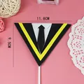 Pique à gâteau design smoking noir et jaune pour décoration de remise de diplômes - Robe Académique Jaune