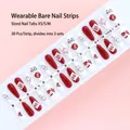 Red and white festive press-on nails set with Chinese New Year designs, 30 pieces - Blessing And Wealth Chinese Style (S144-T) / 30 Pieces/Strip (Includes XS/S/M Sizes)
