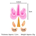 Silicone unicorn horn and ears mold for fondant chocolate and DIY resin crafts - Pink Horn Ear Eye Set (50-1833-A)