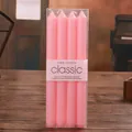 Set of 4 pink 25cm dripless and smokeless dinner candles in classic style for events - 2.2x25cm Long Taper Candle / 4Pcs Set / Pink