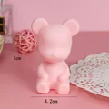 Figurine d'ours rose pour décoration de gâteau d'anniversaire, finition mate 7cm - Figurine Ours Rose