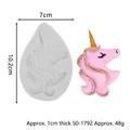 Unicorn silicone mold for fondant chocolate resin crafts, 10.2x7cm size description - White Unicorn Head (50-1792-B)