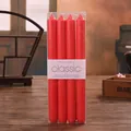Set of four classic red 25cm long straight pole dripless and smokeless dinner candles - 2.2x25cm Long Taper Candle / 4Pcs Set / Red