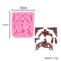 Stampo in silicone con rilievo floreale europeo per fondente e cioccolato, 11,4x10cm - Stampo Fondente Floreale a Rilievo Europeo (50-2300) / 11.4cm x 10cm / Rosa