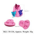 High-quality pink angel fairy silicone mold for fondant chocolate and soap making crafts - Triple Fairy Combination Style (50-156-A) / 7.9x0.8cm