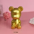 Figurine d'ours doré pour décoration de gâteau de fête d'anniversaire, 7cm x 4,2cm - Gold Bear Figurine