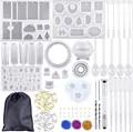 229pcs DIY jewelry resin mold kit with silicone molds, pipettes and hand drill - 229 Items (84019) / 84019
