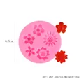 Pink daisy sunflower silicone mold for flower cake decoration, 6.5cm diameter size - Round Five Flowers (50-1782) / 6.50cm / Pink