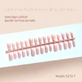 Kit de 30 faux ongles French tip rose clair abricot pour manucure professionnelle à domicile - Rose Clair Abricot Style Français (S272-T) / Pack de 30