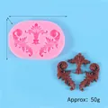 Stampo in silicone a rilievo barocco rosa per fondente e cioccolato per pasticceria - Stampo Fondente Stile Rilievo Europeo (50-1635) / 10cm x 7cm x 1cm / Rosa