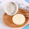 Mooncake shaped silicone mold for DIY floral scented candles and handmade soap making - Petal Style (50-2686) / Gray