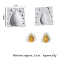 Silicone mold for teardrop shaped fondant and resin accessories with dimensions - Animal Ears Mold (50-820-B)