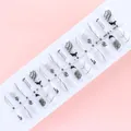 30pcs ink wash bamboo press-on nails set sized XS/S/M white black nail tips strip - Ink Bamboo Landscape Style (S059-T) / 30 Pieces/Strip (Mixed XS/S/M Sizes)