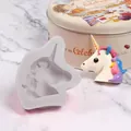 Creative unicorn head silicone mold for fondant and chocolate DIY cake decoration - Unicorn Head (50-1589-B Grey)