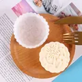 Flower pattern mooncake-shaped silicone mold for DIY aromatherapy candles and plaster - Petal Style (50-2686) / White