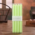 Set of 4 elegant 25cm light green classic tapered dinner candles for parties - 2.2x25cm Long Taper Candle / 4Pcs Set / Green
