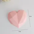 Décoration de gâteau en forme de cœur géométrique rose 8cm - Cœur Géométrique Rose / L