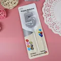 Elegante vela de cumpleaños número 5 plateada para decoración de pasteles festivos - Número 5 / Plateado
