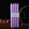 Set of 4 purple classic long taper candles 25cm for romantic dinner and wedding - 2.2x25cm Long Taper Candle / 4Pcs Set / Purple