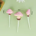 Juego de 3 adornos de pastel de hongo 3D rosa con dimensiones para decoración de cumpleaños - Seta Rosa de Caucho Suave / Juego de 3