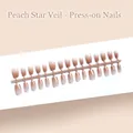 Bande d'ongles à presser dégradé pêche avec paillettes, lot de 30 pièces S/XS/M - Rose Pêche Miroitant Dégradé Pailleté (S271-T) / Pack de 30