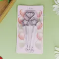 Candele di compleanno argento a forma di stella e cuore per decorazioni di torte festive - Confezione da 3 / Argento