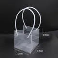 Bolsa de regalo cuadrada pequeña de PVC transparente con asas suaves, medida 12x12x12cm - Bolsa De Regalo 12cm