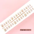 Premium 30 pieces nude gradient handmade press-on nails strip set in sizes XS/S/M - Glitter Gradient Style (S157-T) / 30 Packs / Nude Yellow Gradient