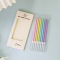 Lot de 8 bougies d'anniversaire arc-en-ciel fines pour décoration de gâteaux colorés - Style de Crayon Coloré / Ensemble de 8