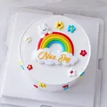 Rainbow and bunny cake topper set for children birthday party baking decoration - Soft Rubber Rabbit Rainbow