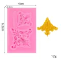 Stampo in silicone con fiori in rilievo per decorazione torte e cioccolato rosa - Stampo Floreale a Rilievo Europeo (50-1825) / 6.2cm x 4cm x 0.5cm / Rosa