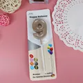 Vela de cumpleaños número 9 oro champán para decoración de tartas y fiestas - Número 9 / Champán dorado