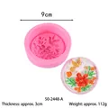 Round pink silicone mold with bird and floral pattern for DIY aromatherapy crafts - Bird Pigeon Style (50-2448-A)