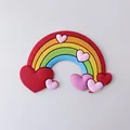 Colorful soft rubber rainbow cake topper variant with hearts for birthday cake decor - Soft Rubber Heart Rainbow